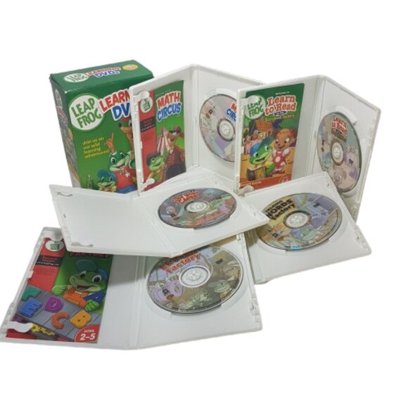Vintage 2006 LEAP FROG Learning DVDs 5 Pack Phonics Reading Alphabet Words Math - Picture 9 of 15